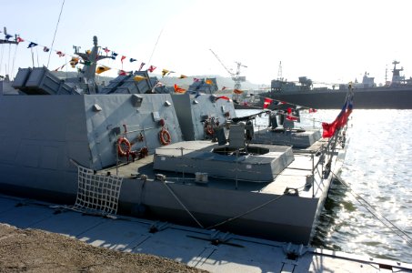 Left View of ROCN FACG 65 and 69 Shipped in No.1 Pier, Zuoying Naval Base 20141123