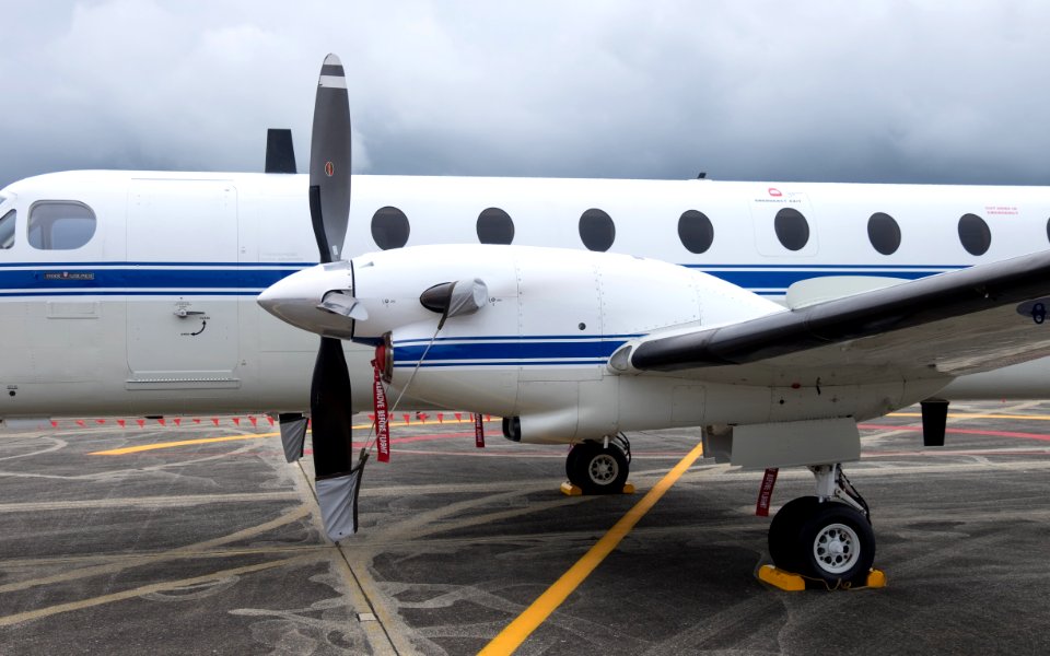 Left Wing Pratt & Whitney Canada PT6A-65B Engine of ROCAF Beechcraft 1900C 1903 20160813