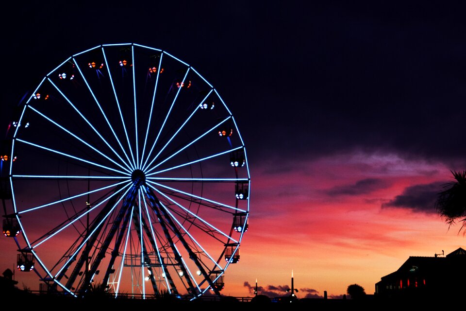 Ferris wheel lights night