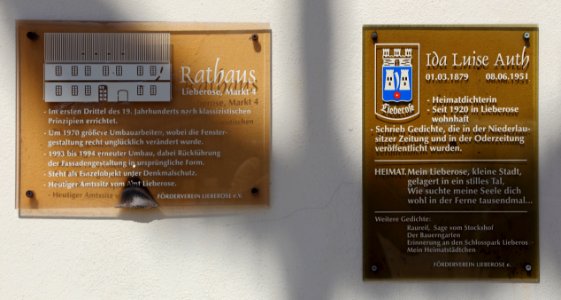 Lieberose Rathaus Informationsschilder 02