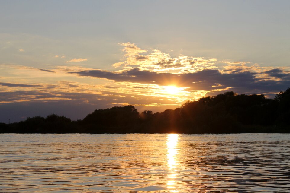Evening river sky