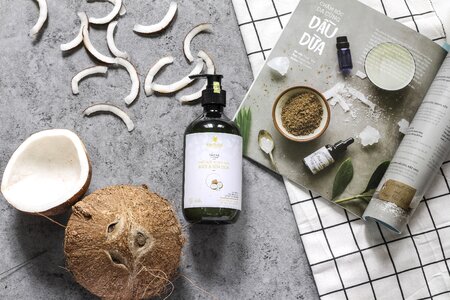 Coconut oil shampoo bottle