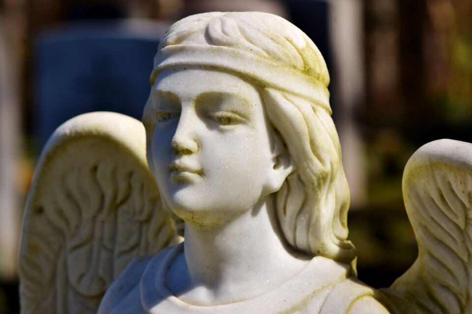 Statue wing tomb figure