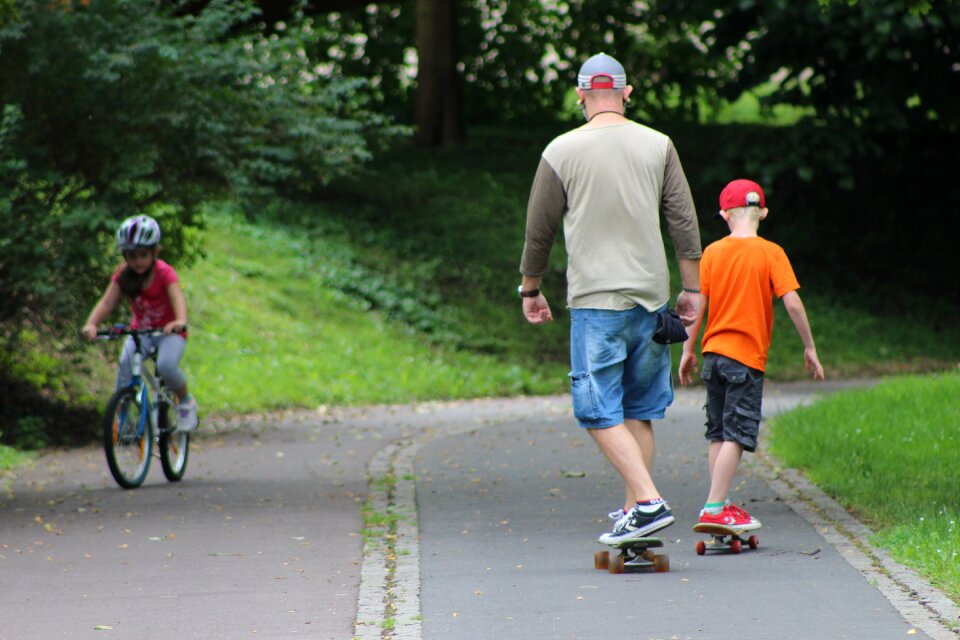 Skateboard outdoors people