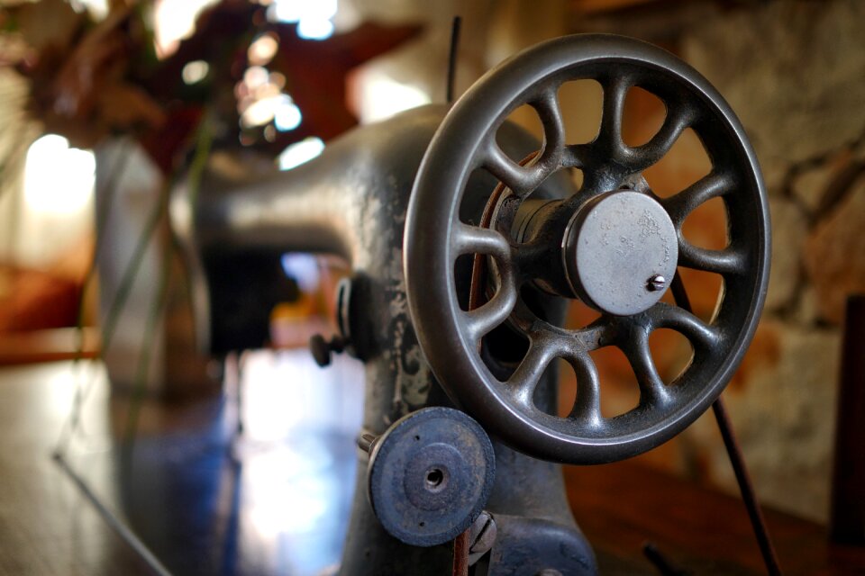 Steel old sewing machine