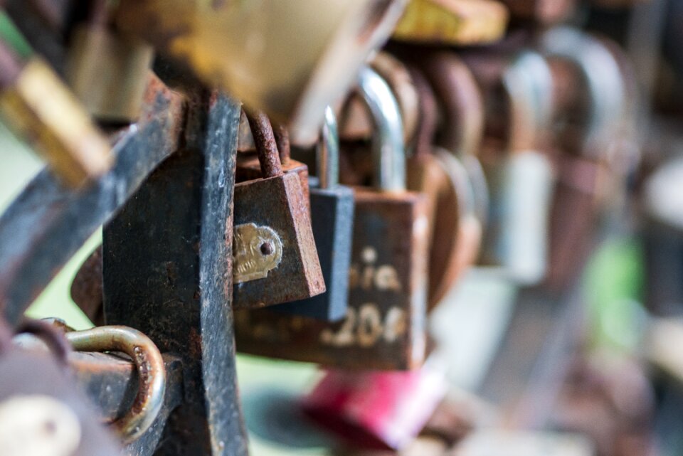 Bridge lovers bridge padlock of lovers
