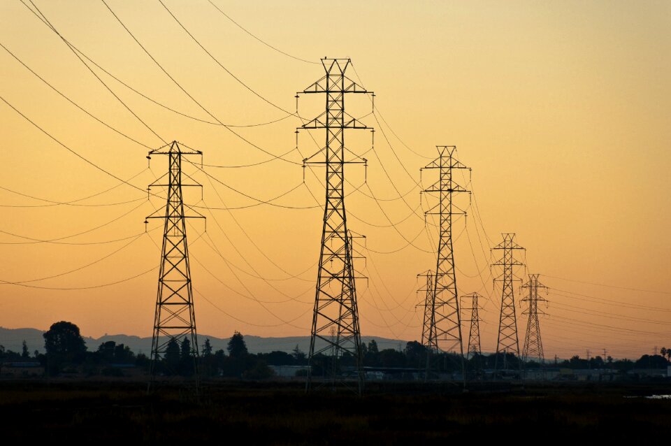 Power lines electricity landscape photo