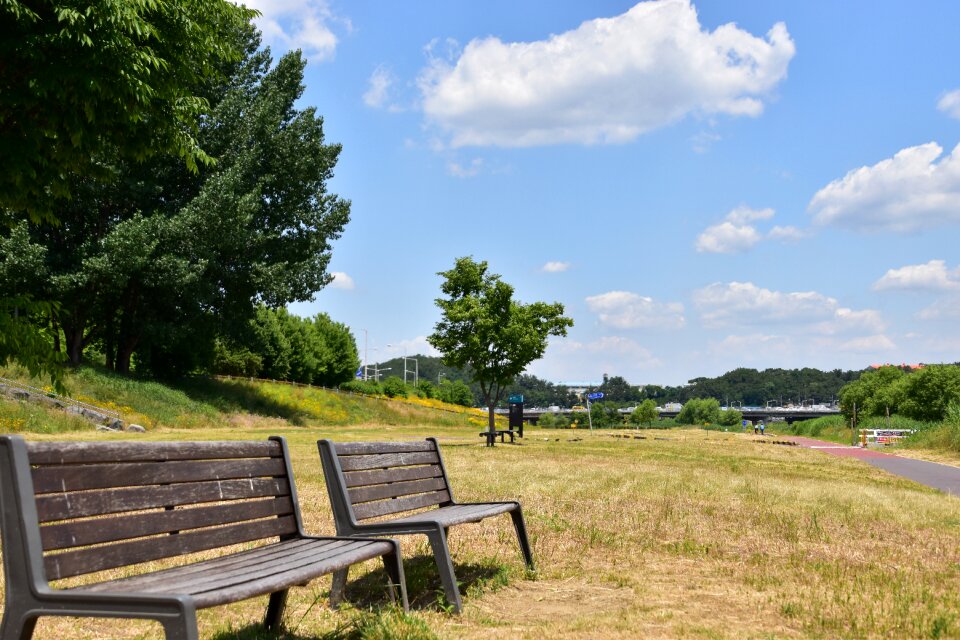 Bench sky cloud