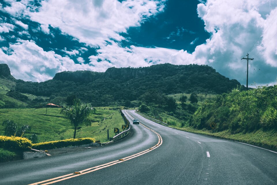 Driving green grass