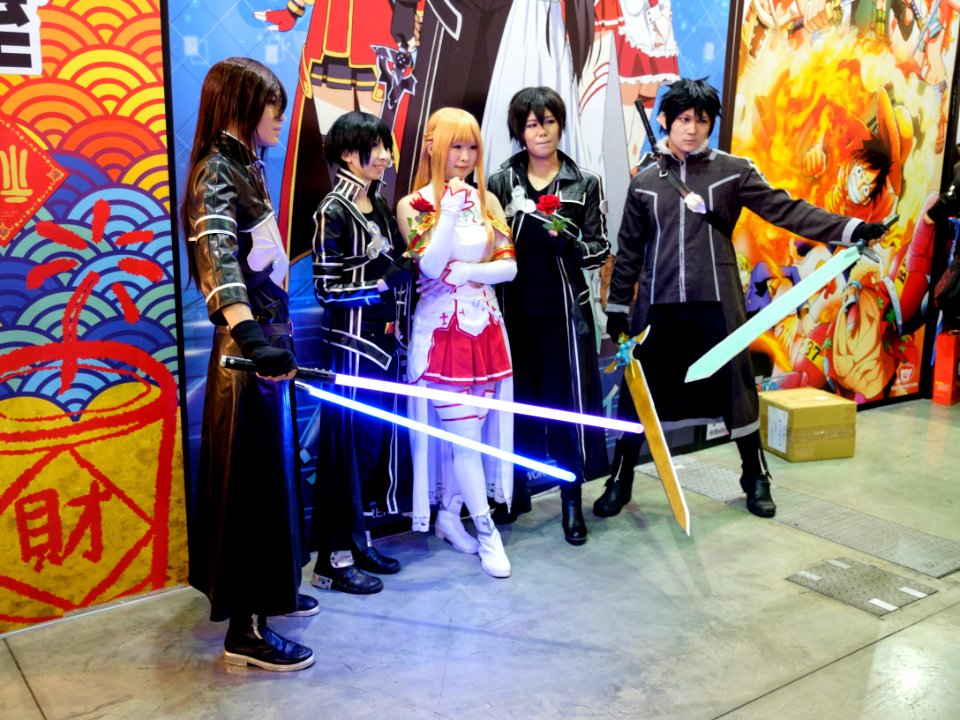 2016TICA Day 5, Cosplayers of Sword Art Online in Front of Muse Communication Booth 20160214
