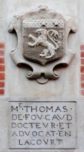 Coat of arms in Cour Henri IV Thomas de Foucaud