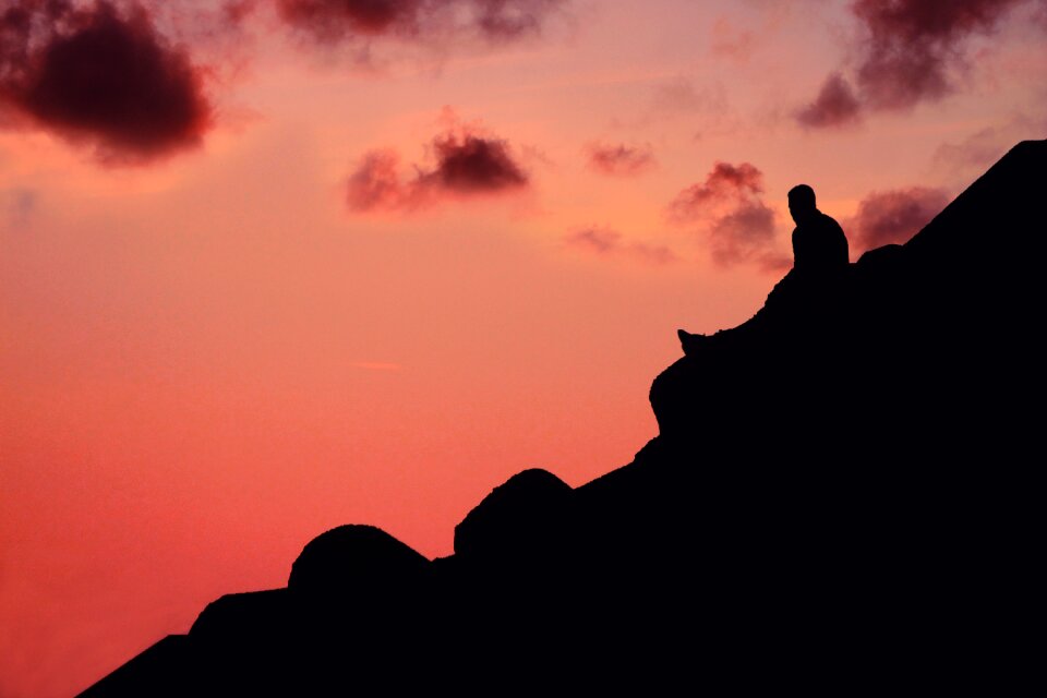 Clouds sunset people