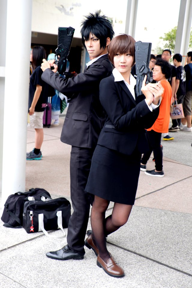 Cosplayers of Shinya Kogami and Akane Tsunemori, Psycho-Pass at FF26 20150830