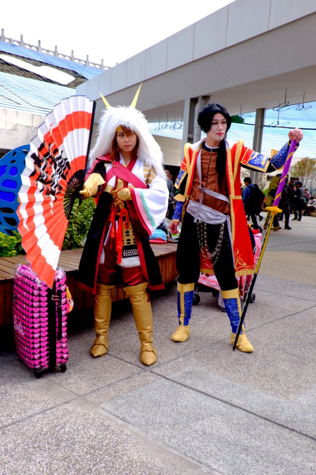 Cosplayers of Mitsunari Ishida and Kojirō Sasaki, Sengoku Musou 3 at FF25 20150201