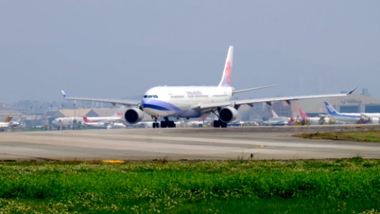 China Airlines Airbus A330-302 B-18353 Departing from Taipei Songshan Airport 20150314a
