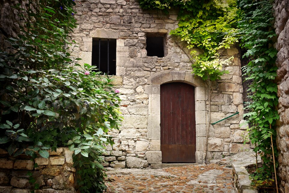 Stone house building