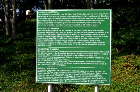 Chamarel Falls, Mauritius, Information sign