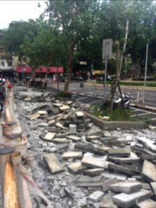 Broken Bricks of Sideway Pavement at Sanmin Road, Taipei 20161120 photo