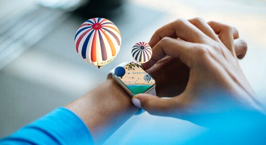 Fantasy flying hot air balloon