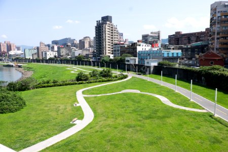 Chengmei Riverside Park South and Nanjing Pumping Station View from MacArthur Bridge 20150329