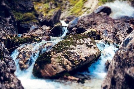 Nature mountain stream landscape water