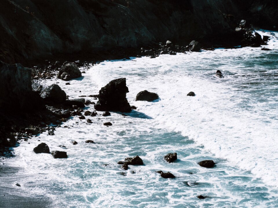 Waves nature rocks