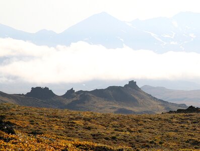 Tundra mountain plateau fog photo