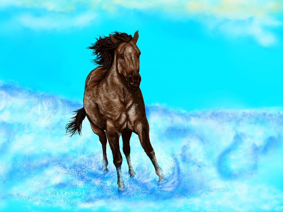 Water painting digital artwork