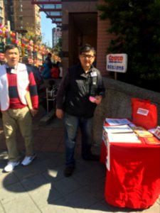 Costco Sellers with Booth in Front of Songshan Ciyou Temple 20160208