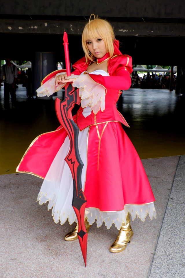 Cosplayer of Saber from Fate EXTRA in PF22 20150509