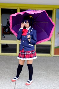 Cosplayer of Rikka Takanashi with umbrella in FF25 20150201