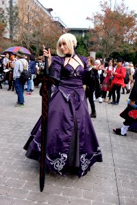 Cosplayer of Saber Altria Pendragon Dress Ver, Fate Grand Order at CWT45 20170204a