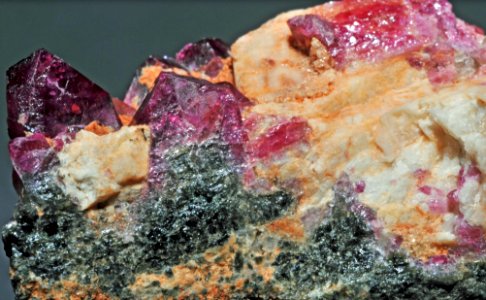 Crystals of liddicoatite and microcline