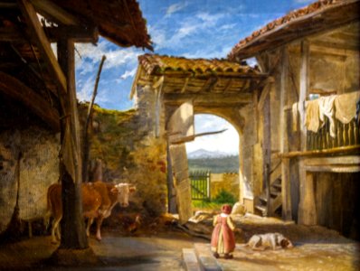 Cour de ferme, Auguste Flandrin