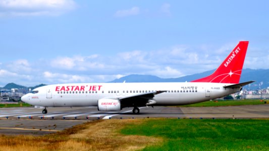 Eastar Jet B737-86N HL8023 Departing from Taipei Songshan Airport 20151003e
