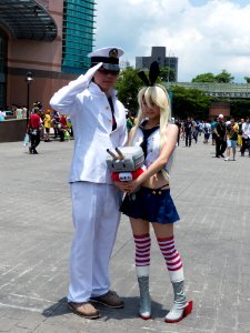 Destroyer Shimakaze Fleet Girl and Admiral Cosplayers in FF24 20140726