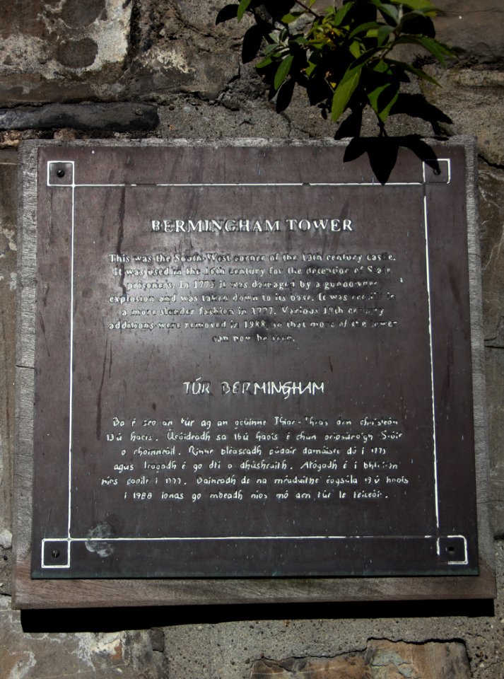 Dublin Castle Bermingham Tower Plaque