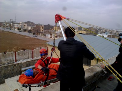 A symbolic maneuver to save a damaged person from height in Nishapur 04