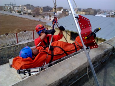 A symbolic maneuver to save a damaged person from height in Nishapur 03