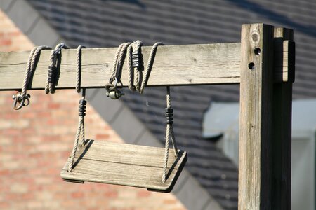 Wood swing outdoor