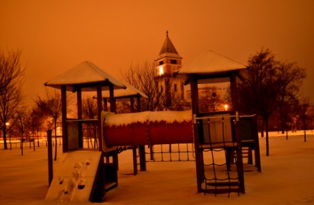 A dorogi Szent Borbála-bányásztemplom télen