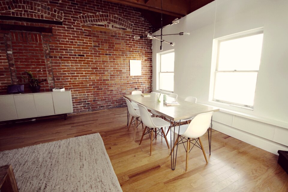 Chairs hardwood bricks