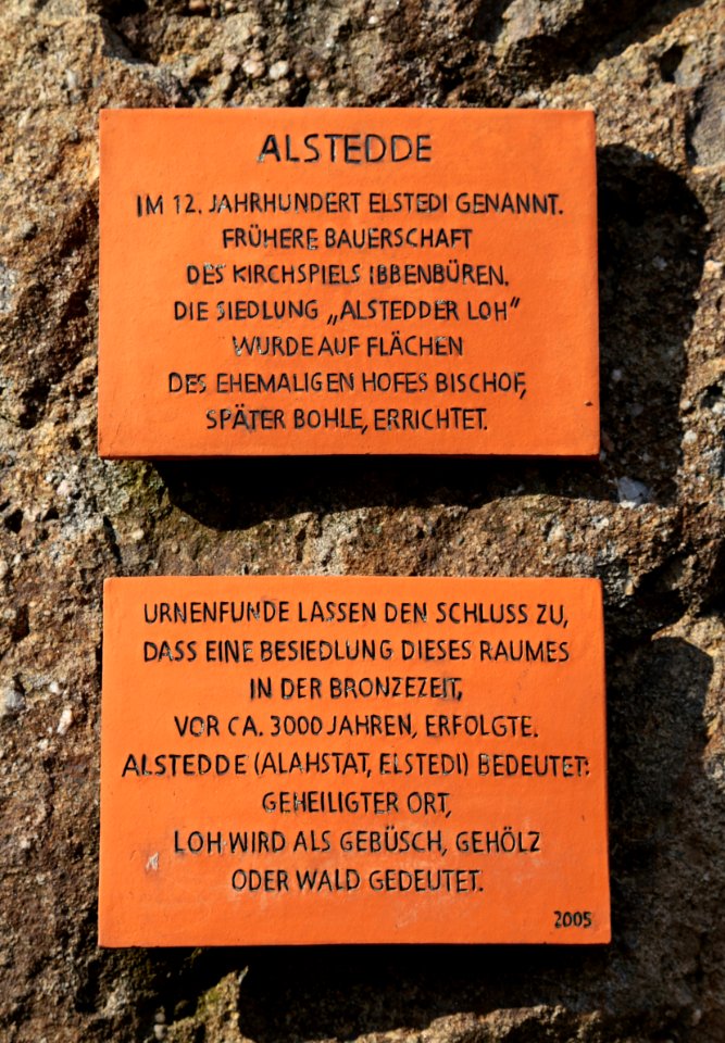 Alstedde Siedlungsstein Alstedder Loh 02