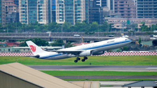 Air China Airbus A330-343 B-6523 Taking off from Taipei Songshan Airport 20160906a