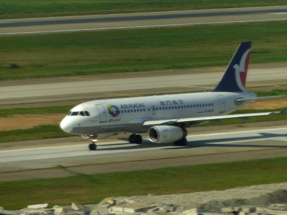 Air Macau B-MAM Taxiing on North Runway of Taoyuan International Airport 20130928