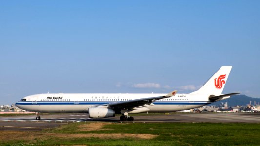 Air China Airbus A330-343X B-6530 Departing from Taipei Songshan Airport 20150103d