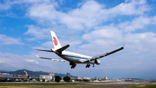 Air China Airbus A330-343X B-6530 on Final Approach at Taipei Songshan Airport 20150110b