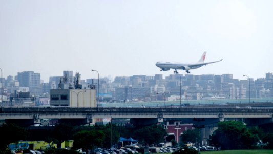 Air China Airbus A330-343 B-6523 on Final Approach at Taipei Songshan Airport 20170530