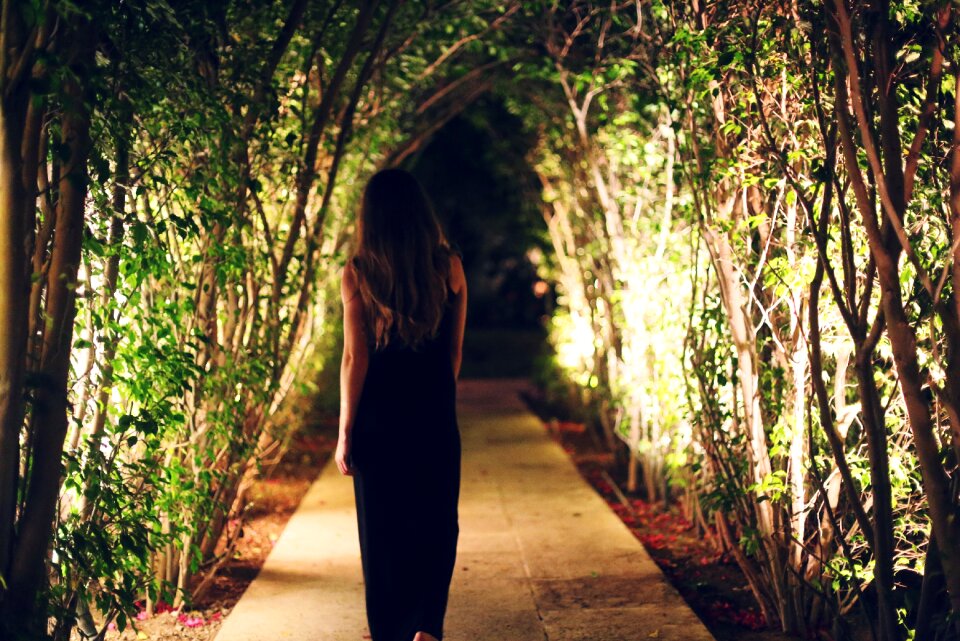 Girl walking alone