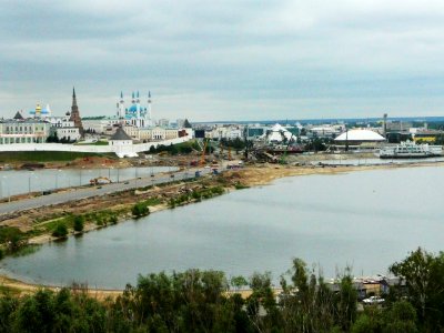 Реконструкция Кремлёвской транспортной дамбы (Казань, 1 июля 2012 г.)